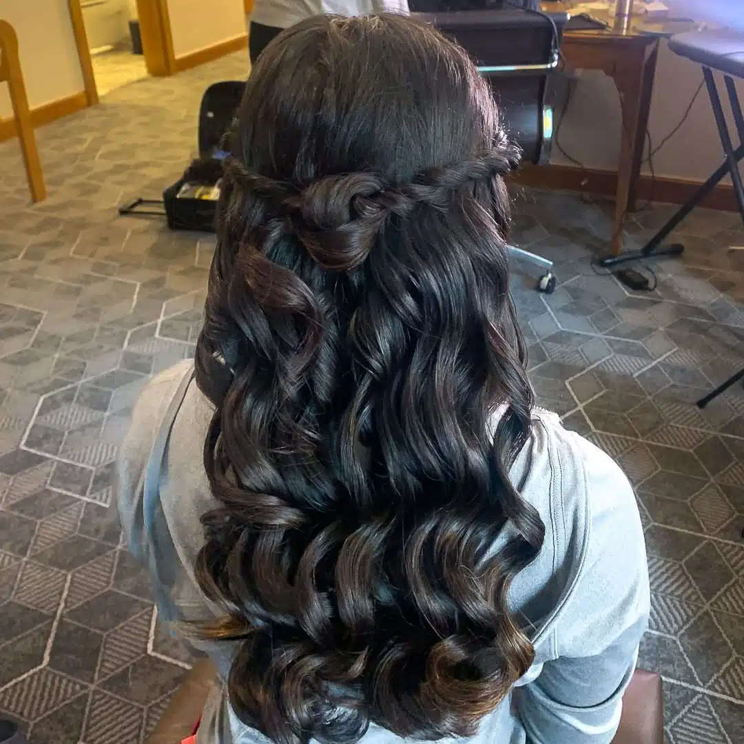 Curly Indian party hair style